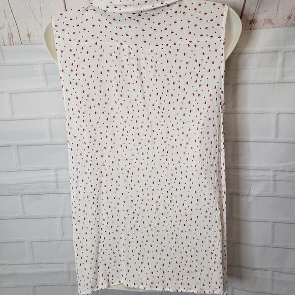 CUTE Lauren Conrad Disney Red Print Sleeveless Top XL Neck Tie Blouse - Picture 5 of 7